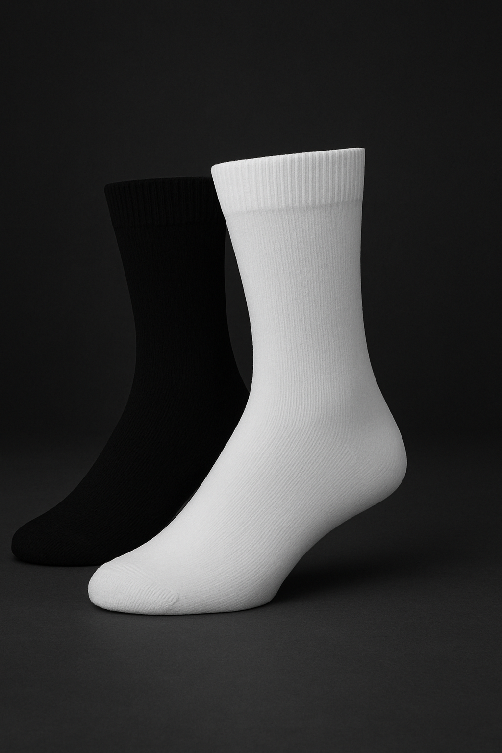 Premium Quality Kids’ School Socks – Black & White (12 pairs)
