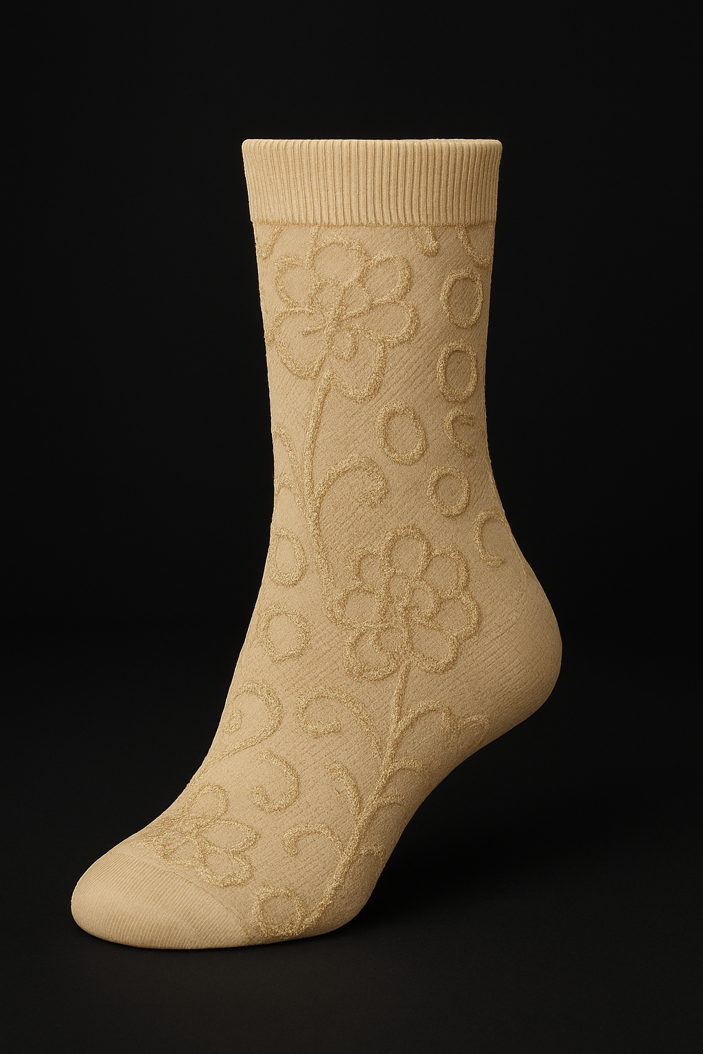Luxury Women’s Embroidered Skin-Tone Socks – 6 Pair Gift Box | Soft, Stylish & Premium Quality