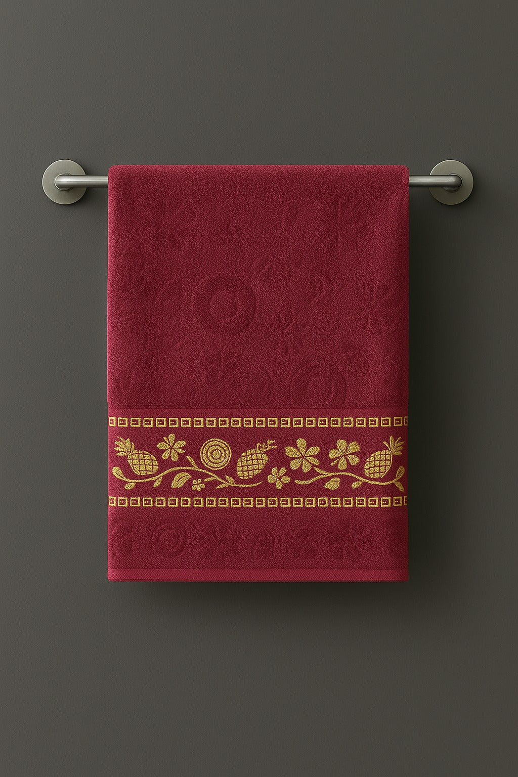Elegant Jacquard Bath Towel – 24x40” Mercerized Cotton, Ultra-Soft & Designer Quality