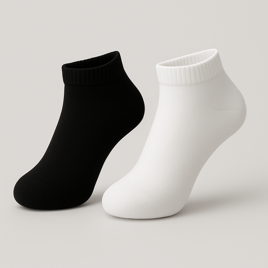 Premium Ankle Socks – White & Black (Box of 6) | Soft, Durable & Everyday Comfort