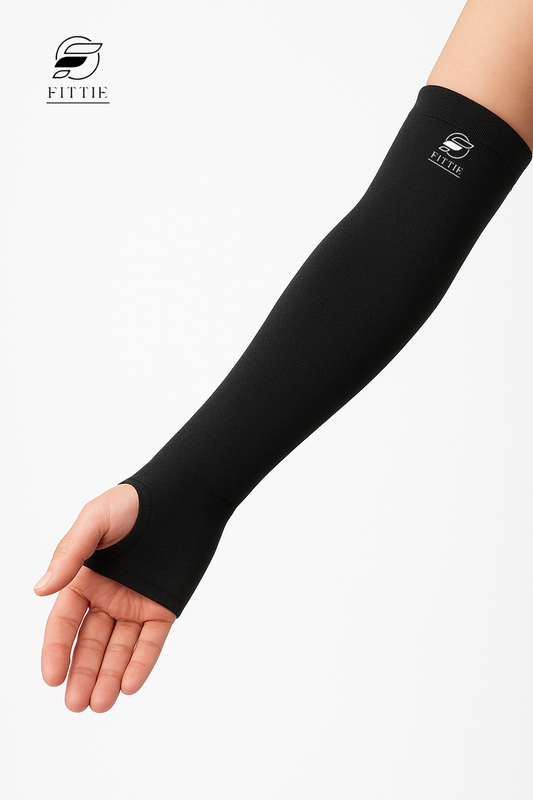 Premium Compression Arm Sleeve with Thumb Hole – Sports, Fitness & Sun Protection