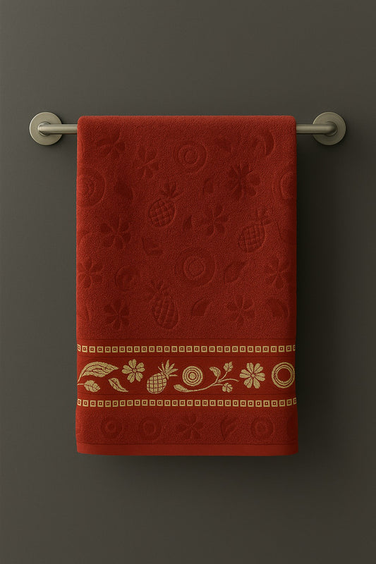 Elegant Jacquard Bath Towel – 27x54” Mercerized Cotton, Ultra-Soft & Designer Quality