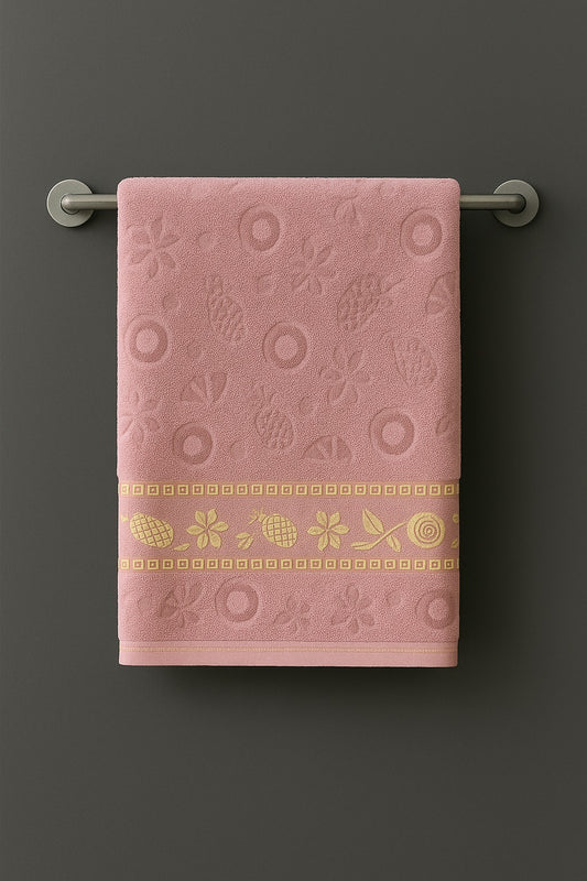 Elegant Jacquard Bath Towel – 24x40” Mercerized Cotton, Ultra-Soft & Designer Quality